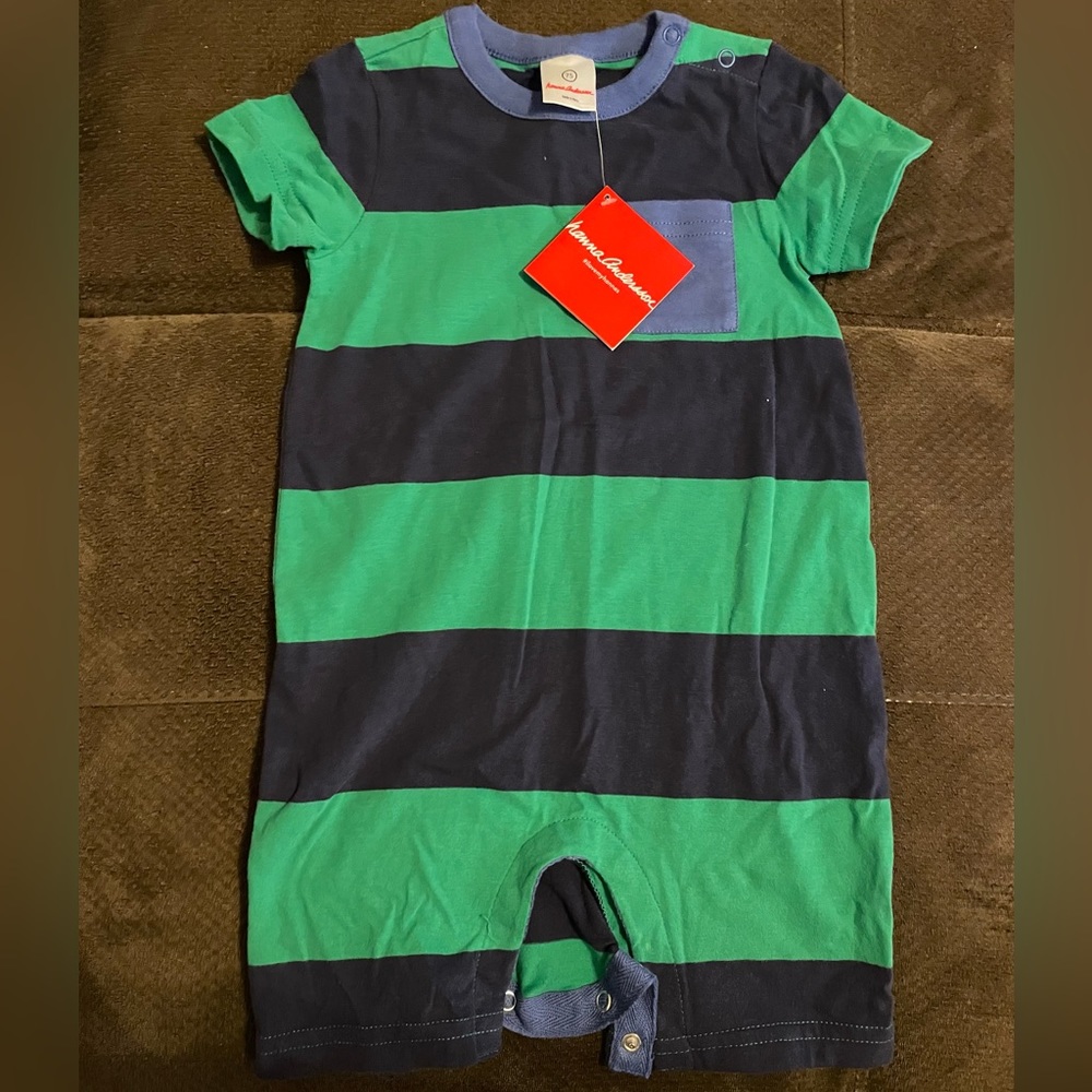 NWT Hanna Andersson Striped Romper 12-18 months